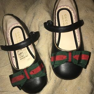 Toddler Gucci leather ballet Flats with Bow